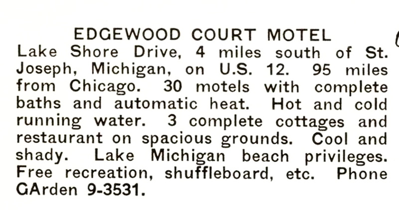 Edgewood Court Motel - Vintage Postcard (newer photo)